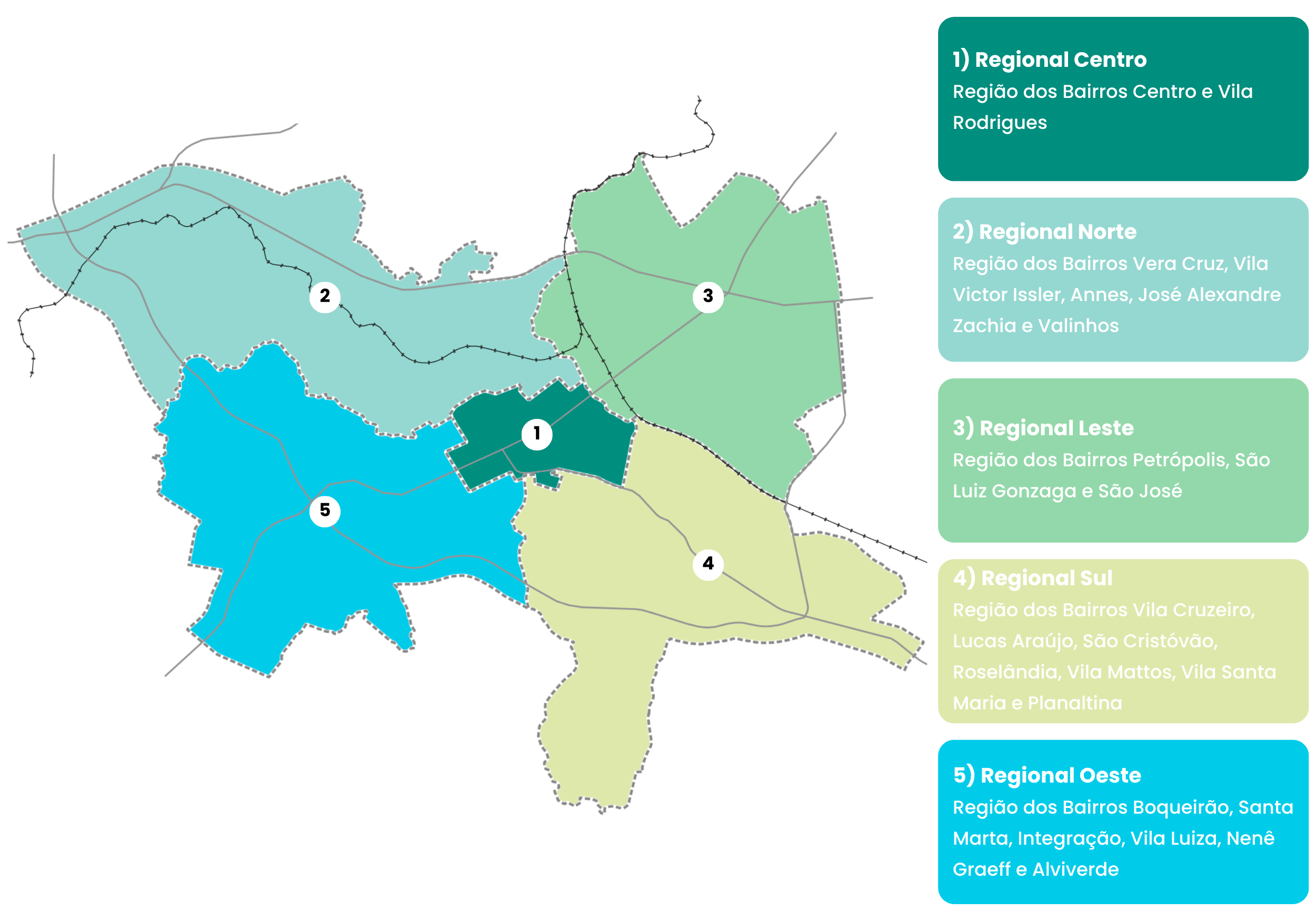 Mapa das regiões atendidas